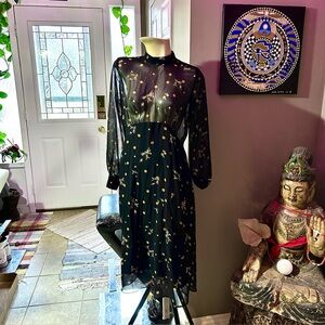 Sheer Black Floral Dress